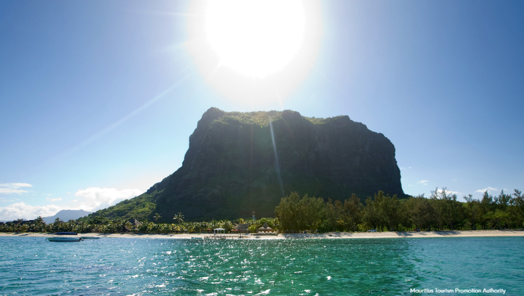 Mountain and Beach in Mauritius