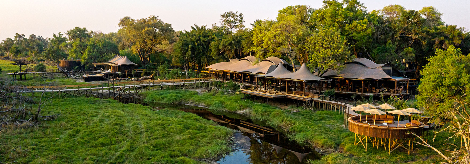 Xigera Safari Lodge from Above