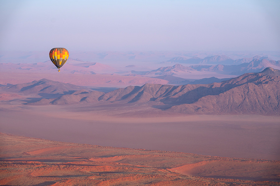 Hot air ballooning at Kwessi Dunes