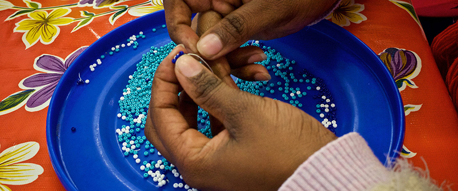 Beading at eKhaya eKasi Art and Education Center