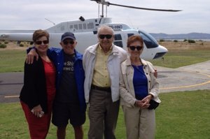 Al and Shirley Thaler take a helicopter ride in South Africa