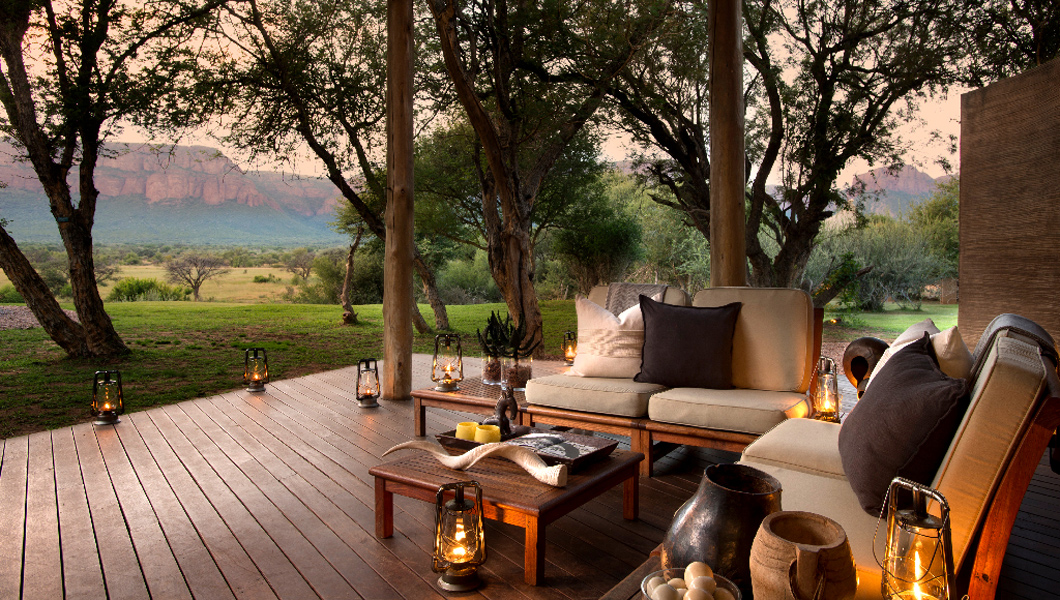 View of mountains at Marataba Safari Lodge.