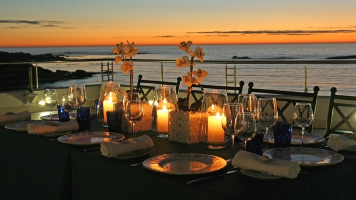 Sunset dining at Azure Restaurant in Cape Town.
