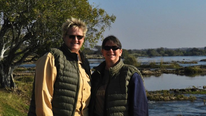 Beth McEldowney and Laurie Brehm in Victoria Falls