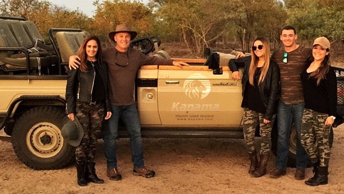 Mayra Fernandez and family on safari at Kapama Game Reserve