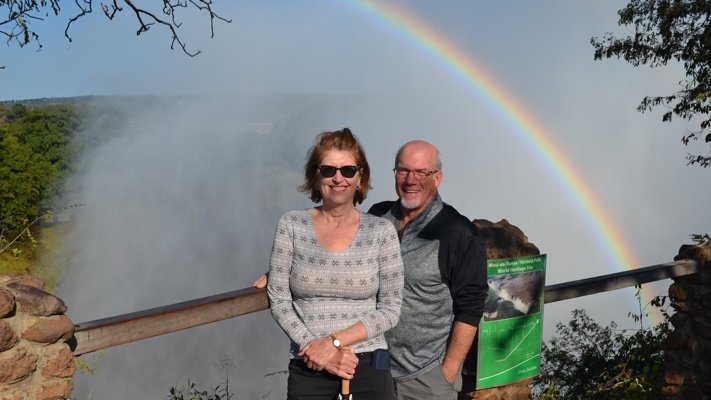 Jim & Claudia at Victoria Falls