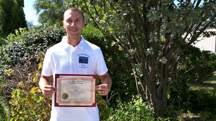 John Almeida with his Lunga Naming Certificate