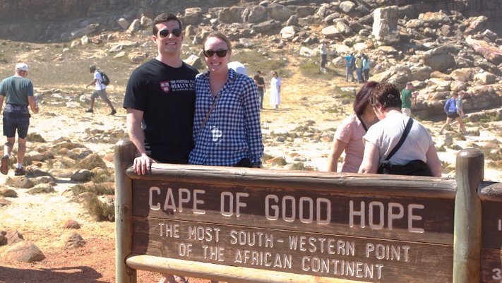 Mike and Jenn O'Connor at the Cape of Good Hope