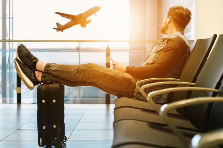 Man sitting in airport 