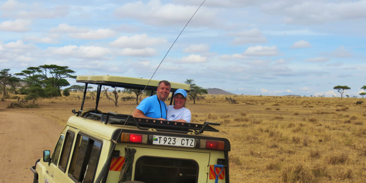 Cindy and Rick Klingler on safari in the Serengeti