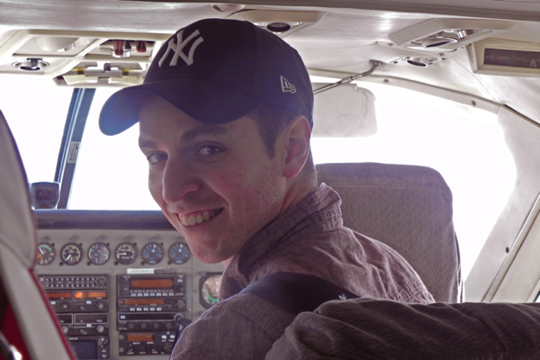 Jordan Knoll on his flight from Arusha to the Serengeti
