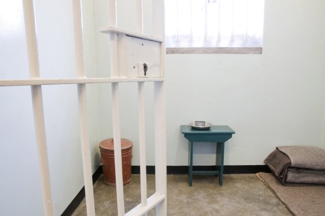 A prison cell on Robben Island in South Africa