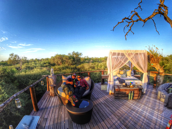 Jennifer and Matthew in their private treehouse