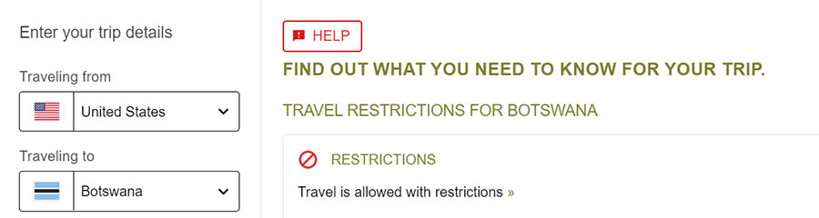 Botswana Travel Restrictions